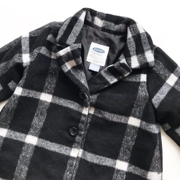 Old Navy plaid wool blend coat/jacket EUC  3-6m - Picture 2 of 5